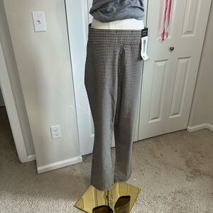 Rafaella Black & White Houndstooth Straight-Leg Pants